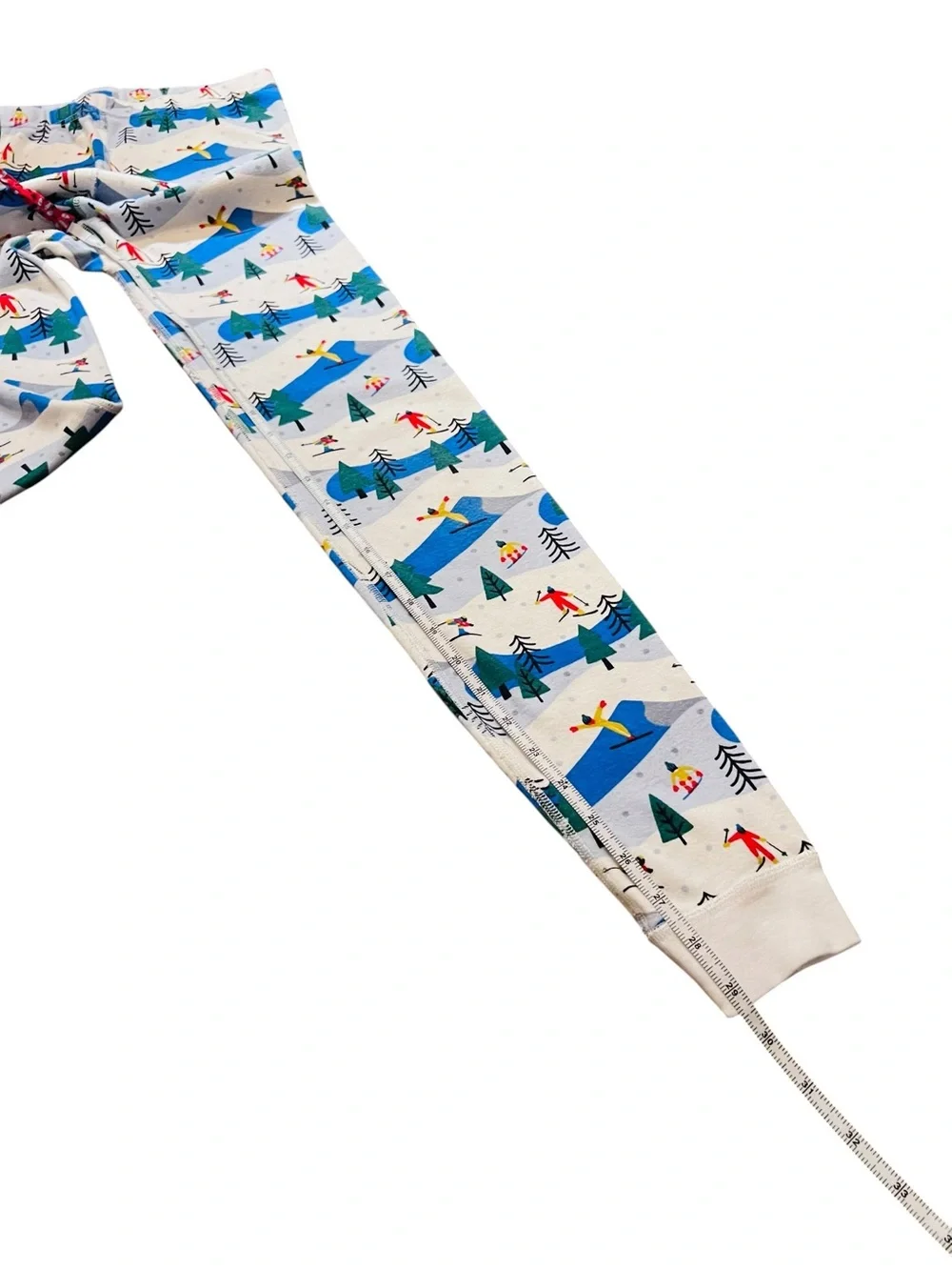 Hanna Andersson White and Blue Ski Print Kids Pajama Set Size 14